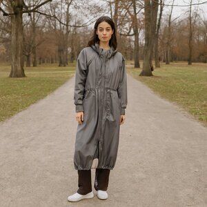 DAILY PRACTICE BY ANTHROPOLOGIE LIGHTWEIGHT DRAWSTRING LONG JACKET -  Small NWT